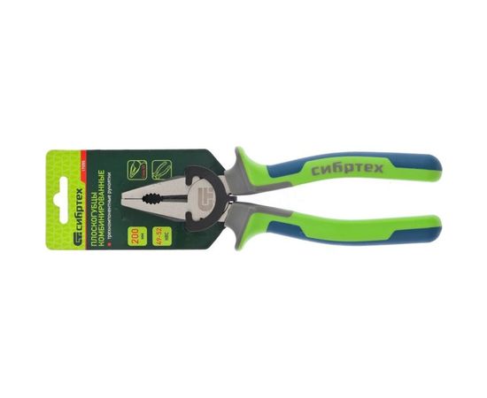 Комбинированные плоскогубцы 200 мм, фосфатирование, трехкомпонентные рукоятки СИБРТЕХ 17055 – изображение 3