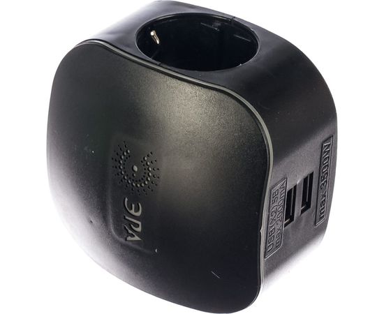 Тройник ЭРА SP3eUSBBLACK, 3гн, 220V2xUSB, 2100mA, c заземлением Б0046364 – изображение 4