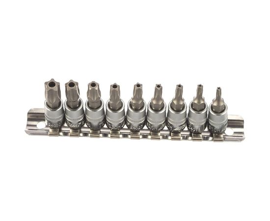 Набор 5-гранных насадок TORX 1/4", TS10H-TS50H, 9 шт. JTC 3303 – изображение 5