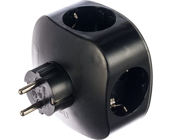 Тройник ЭРА SP3eUSBBLACK, 3гн, 220V2xUSB, 2100mA, c заземлением Б0046364 – изображение 3