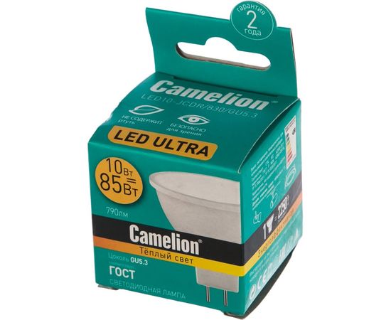 Светодиодная лампа Camelion LED10-JCDR/830/GU5.3 10Вт 220В 13684 – изображение 2