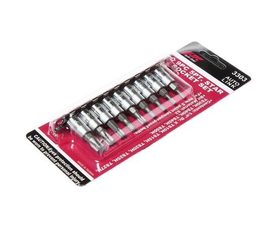 Набор 5-гранных насадок TORX 1/4", TS10H-TS50H, 9 шт. JTC 3303 – изображение 3