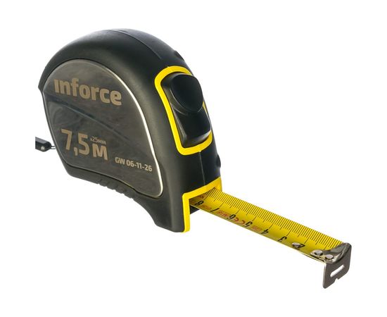 Рулетка в корпусе из нержавеющей стали с автостопом 7.5x25мм Inforce GW 06-11-26 
