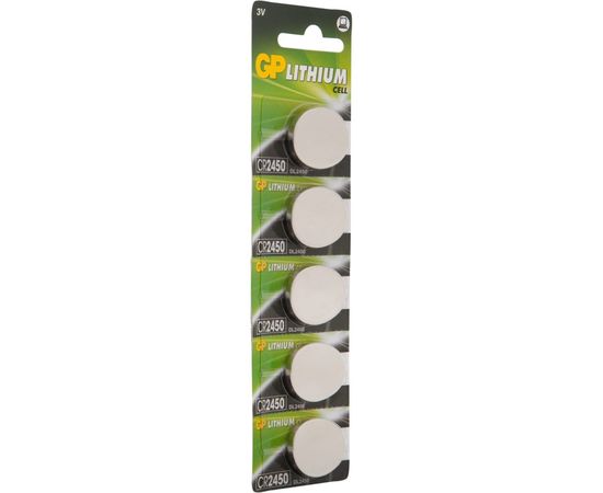 Литиевые дисковые батарейки GP Lithium CR2450 - 5 шт., CR2450-2C5 