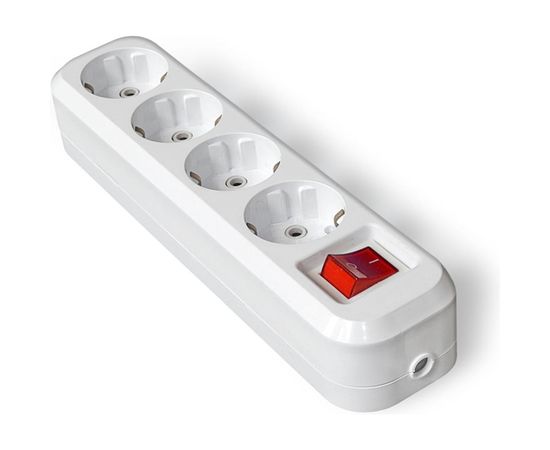 Колодка для удлинителя IONICH 4 гнезда, с/з и выключатель 1524 