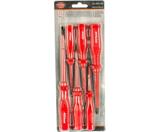 Набор диэлектрических отверток 6 предметов AV Steel AV-495106 