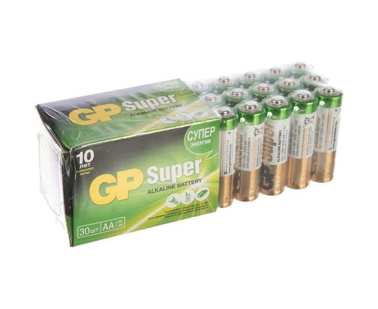Алкалиновые батарейки GP АA 30 шт Super Alkaline 15А 15A-2CRVS30 