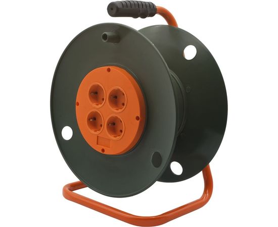 Катушка без провода, 4 штепсельных гнезда с заземлением, диаметр 300мм GLANZEN EK-00-300 00-00000339 