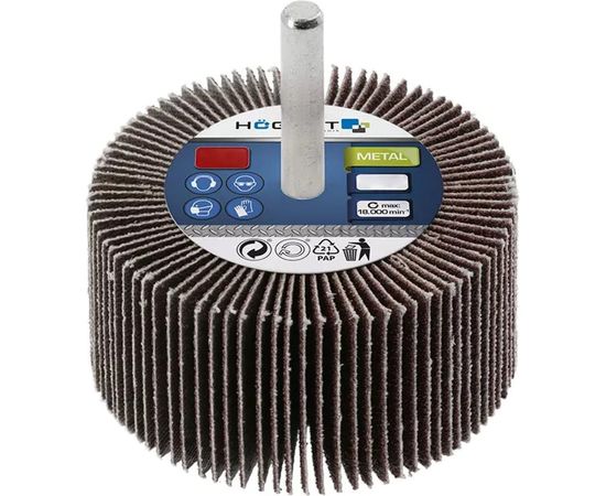 Круг шлифовальный лепестковый радиальный (40x20 мм; хвостовик 6 мм; P150) Hogert Technik HT8D006 