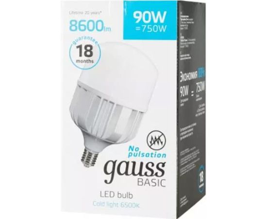 Лампа Gauss Basic, T160, AC180-240V, 90W, 8600lm, 6500K, E40, LED, 1/6 11734392 
