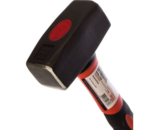 Кованая кувалда с фибергласовой обрезиненной ручкой 1кг Biber Профи 85171 тов-085228 – изображение 2