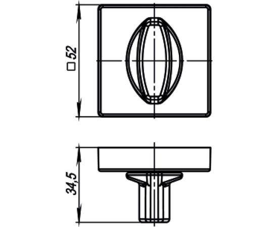 Поворотная ручка ARMADILLO WC-BOLT BK6/USQ SN-3 Матовый никель 34331 – изображение 3