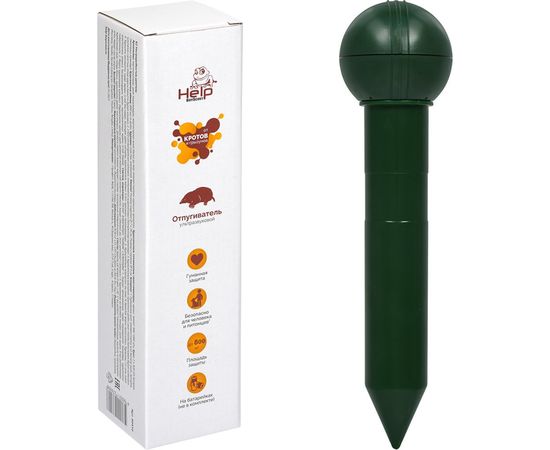 Ультразвуковой отпугиватель кротов на батарейках HELP 7x28см 80410 – изображение 4