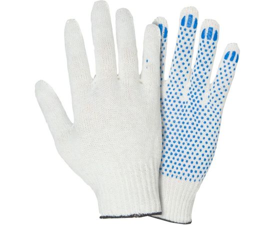 Перчатки Fort х/б с ПВХ, 10 класс, 4 нити, 40г, белые 10010831 – изображение 2