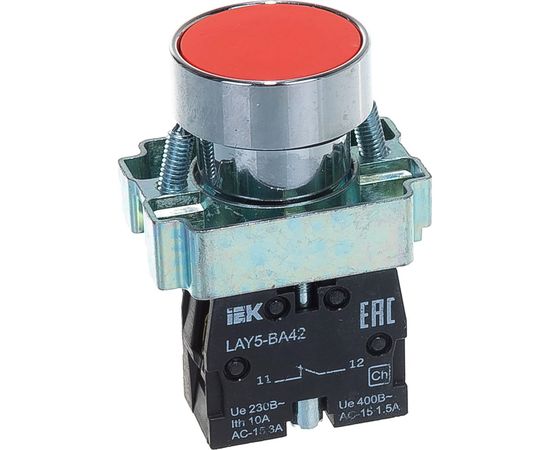 Кнопка управления IEK LAY5-BA42 без подсветки красная 1р ИЭК BBT61-BA-K04 – изображение 3