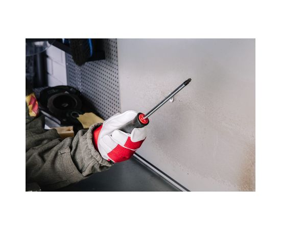 Кожаные перчатки Jeta Safety Mechanic, цвет красный/белый, манжета велкро JLE301-10/XL – изображение 2