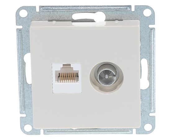 Розетка ТВ + компьютерная RJ45 Schneider Electric AtlasDesign Бежевый 2-ая категории 5Е ATN000289 