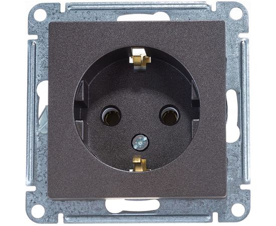 Механизм розетки Schneider Electric 1-м СП ATLAS DESIGN с заземлением 16А мокко ATN000643 