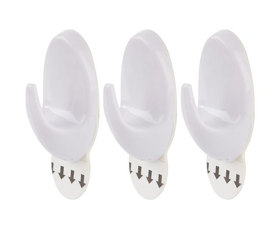 Самоклеящиеся крючки Park ABS-пластик, 3х5 см, 3 шт. 008082 