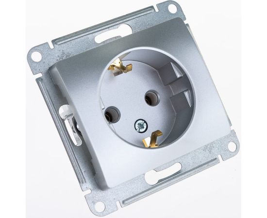Розетка Schneider Electric GLOSSA с заземлением, 16А, АЛЮМИНИЙ GSL000343 