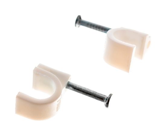 Круглый крепеж кабеля REXANT 7 мм, белый 50шт 07-4007 