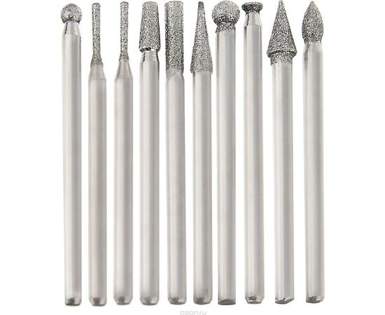 Шарошки алмазные (хвостовик 3 мм, 10 шт.) MOS 36479М 