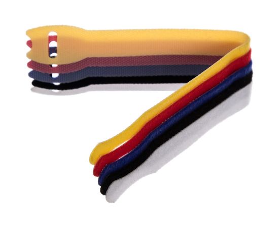 Набор цветных нейлоновых стяжек с липучкой для шнуров/проводов 5шт, 1.2х20см LUX 4606400613664 