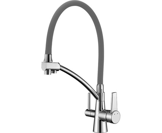 Смеситель Lemark Comfort кухни с подключением к фильтру с питьевой водой LM3071C-Gray 