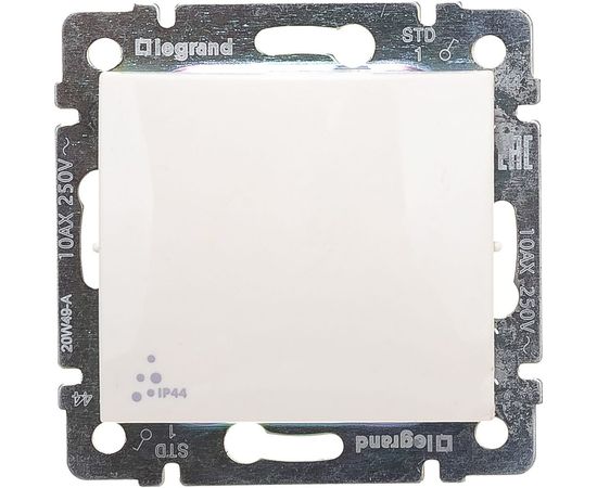 Одноклавишный выключатель, крем IP44 с рамкой Legrand Valena 774101 