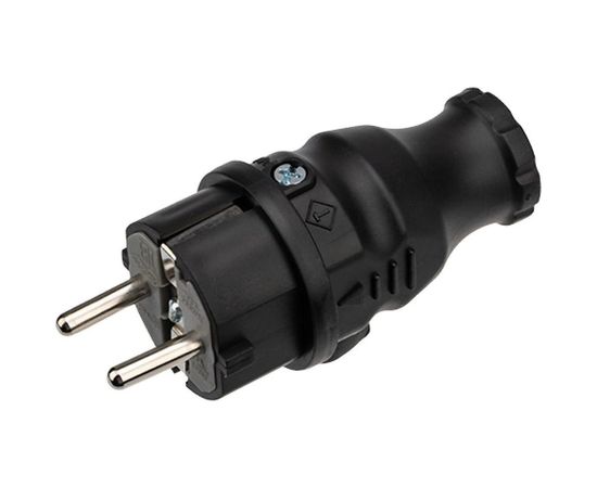 Прямая влагозащищенная вилка REXANT с/з, 16 А, IP44 каучук 111-001 