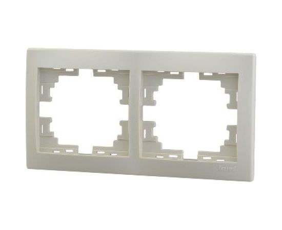 Двухместная горизонтальная рамка LEZARD MIRA б/ вст крем 701-0300-147 