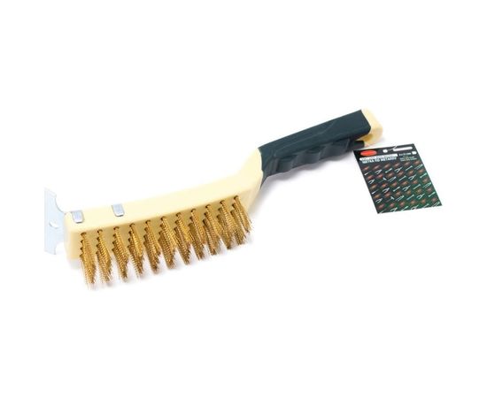 Щетка по металлу ROCKFORCE ручная, в пластиковом корпусе с прорезиненной рукояткой RF-340123316 