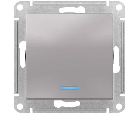 Механизм выключателя Schneider Electric 1-кл. ATLAS DESIGN с подсветкой сх.1а 10АХ алюминий 1240227 – изображение 4