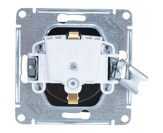 Механизм розетки Schneider Electric 1-м СП ATLAS DESIGN с заземлением 16А мокко ATN000643 – изображение 4