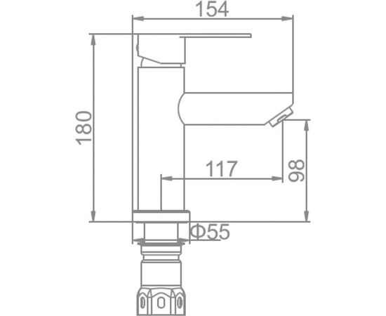 Смеситель для умывальника LEDEME L71003 с гайкой 65882 – изображение 2