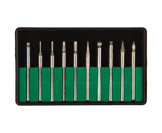 Шарошки алмазные (хвостовик 3 мм, 10 шт.) MOS 36479М – изображение 2