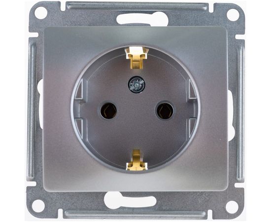 Розетка Schneider Electric GLOSSA с заземлением, 16А, АЛЮМИНИЙ GSL000343 – изображение 3