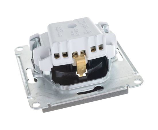 Механизм розетки Schneider Electric 1-м СП ATLAS DESIGN с заземлением, защитные шторки 16А мокко ATN000645 – изображение 3