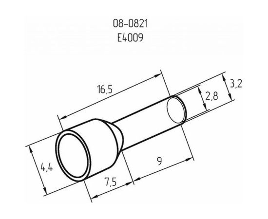 Штыревой втулочный наконечник REXANT изолированный F-9 мм 4 кв.мм серый 08-0821 – изображение 2