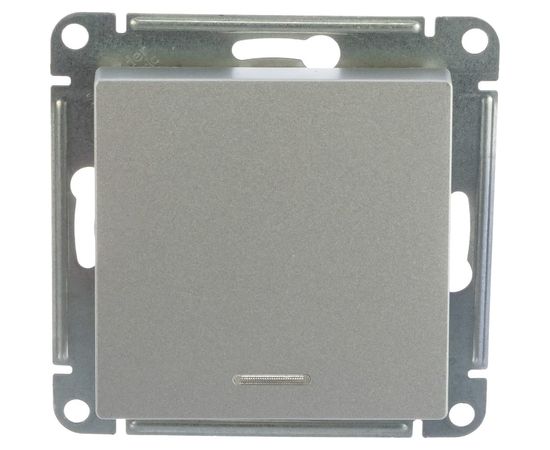 Механизм выключателя Schneider Electric 1-кл. ATLAS DESIGN с подсветкой сх.1а 10АХ алюминий 1240227 – изображение 3