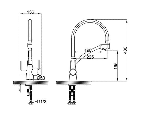 Смеситель Lemark Comfort кухни с подключением к фильтру с питьевой водой LM3071C-Gray – изображение 2
