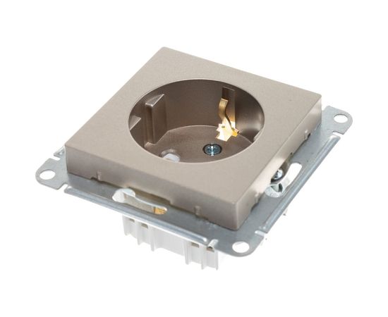 Механизм розетки Schneider Electric 1-м СП ATLAS DESIGN с заземлением, защитные шторки, 16А, шампань 1240328 – изображение 3