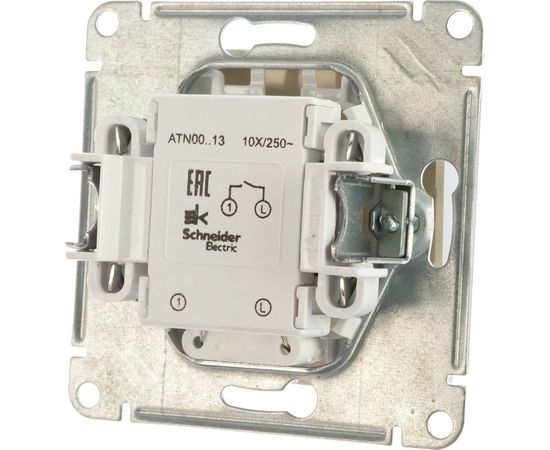Механизм выключателя Schneider Electric 1-кл. ATLAS DESIGN с подсветкой сх.1а 10АХ алюминий 1240227 – изображение 2