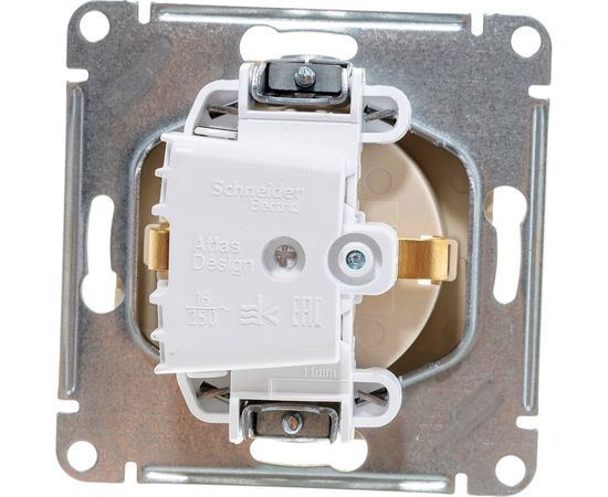 Механизм розетки Schneider Electric 1-м СП ATLAS DESIGN с заземлением, защитные шторки, 16А, шампань 1240328 – изображение 2