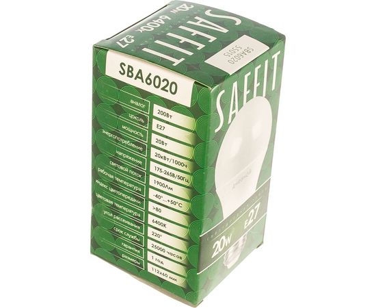 Светодиодная лампа SAFFIT 20W 230V E27 6400K, SBA6020 55015 – изображение 2