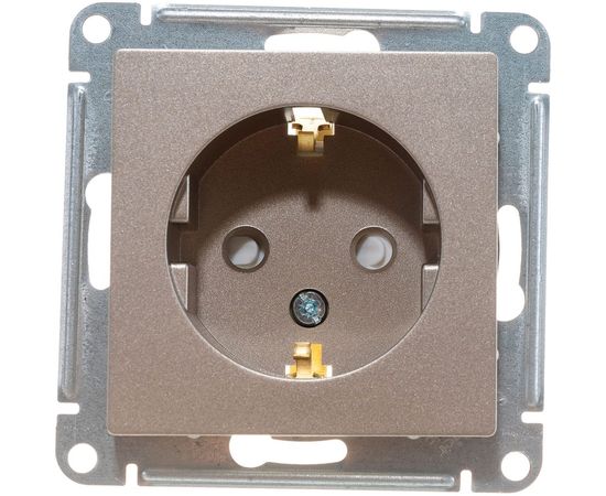Механизм розетки Schneider Electric 1-м СП ATLAS DESIGN с заземлением, защитные шторки, 16А, шампань 1240328 – изображение 6