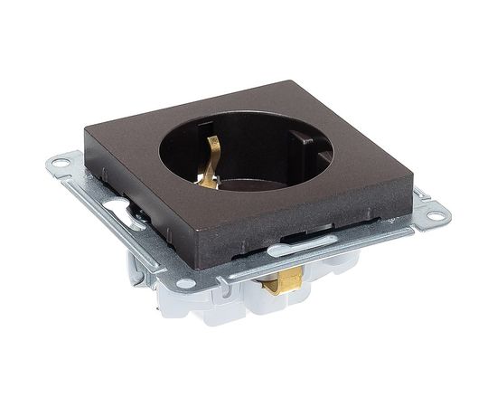 Механизм розетки Schneider Electric 1-м СП ATLAS DESIGN с заземлением, защитные шторки 16А мокко ATN000645 – изображение 8