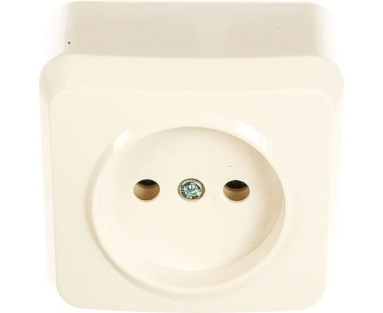 Розетка Smartbuy 1-местная 10А без заземления белая, керамика Юпитер SBE-03w-10-S1-N-c 