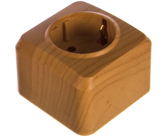 Розетка Smartbuy 1-местная 16А с заземлением светлое дерево Юпитер SBE-03lw-16-S1-Z 