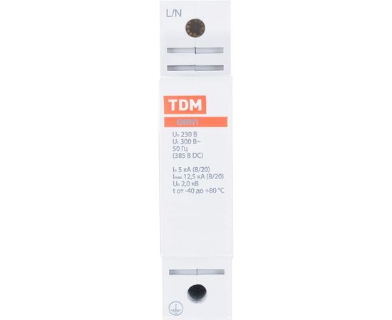 Ограничитель импульсных напряжений TDM ОИН1 1Р 5kA 230B 12.5kA SQ0201-0014 